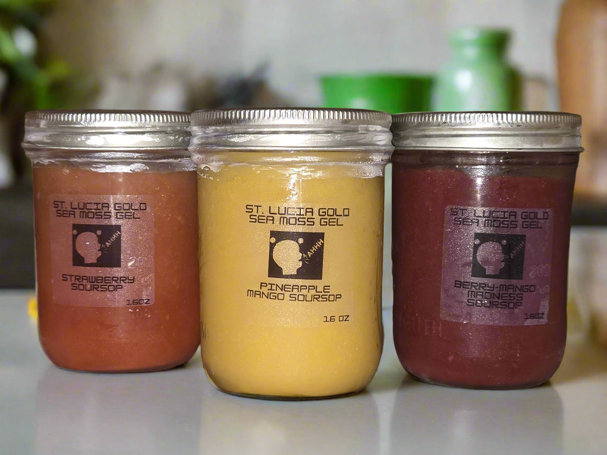 ST. LUCIA GOLD SEA MOSS GEL 16oz-45oz (WITH SOURSOP)