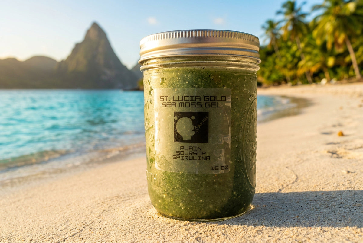 AAHHH ST. LUCIA GOLD SEA MOSS & SOURSOP GELS (3 PACK BUNDLE)