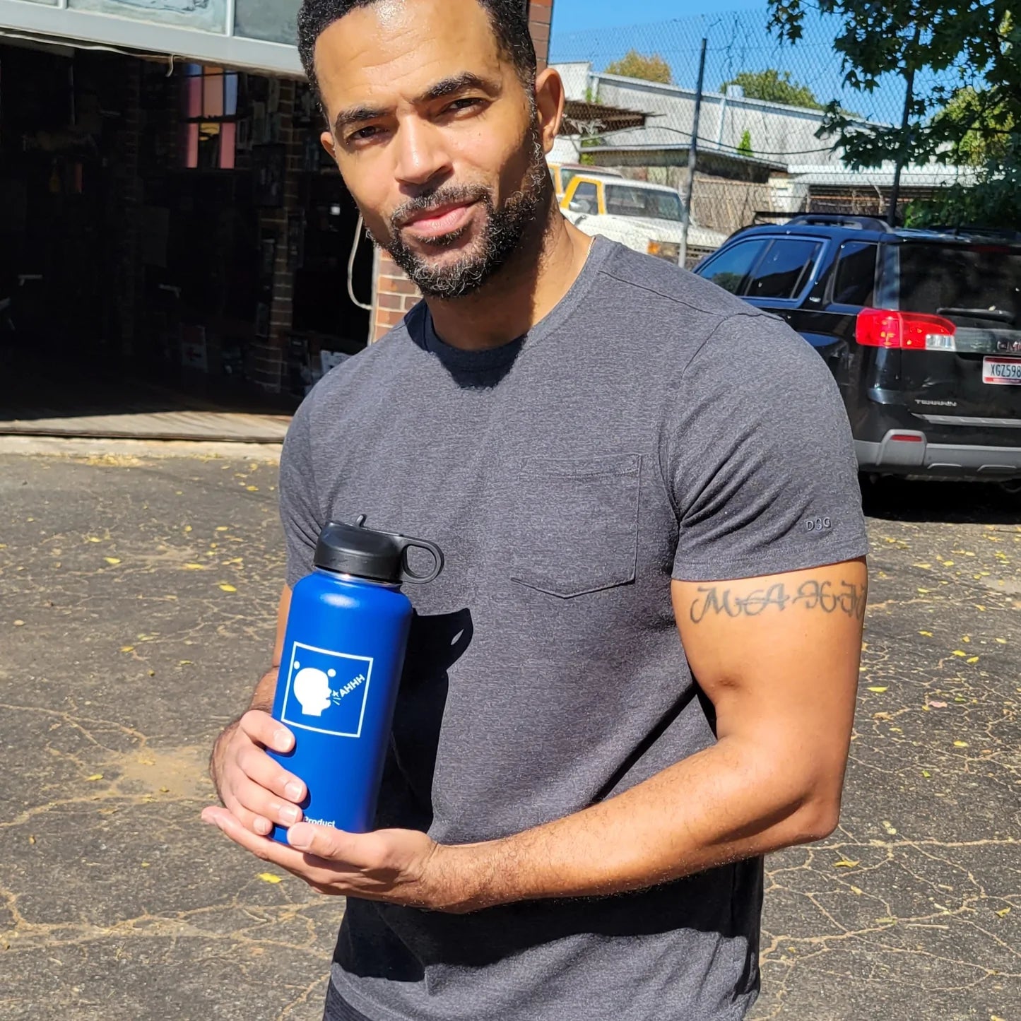 AAHHH NAVY BLUE WATER BOTTLE